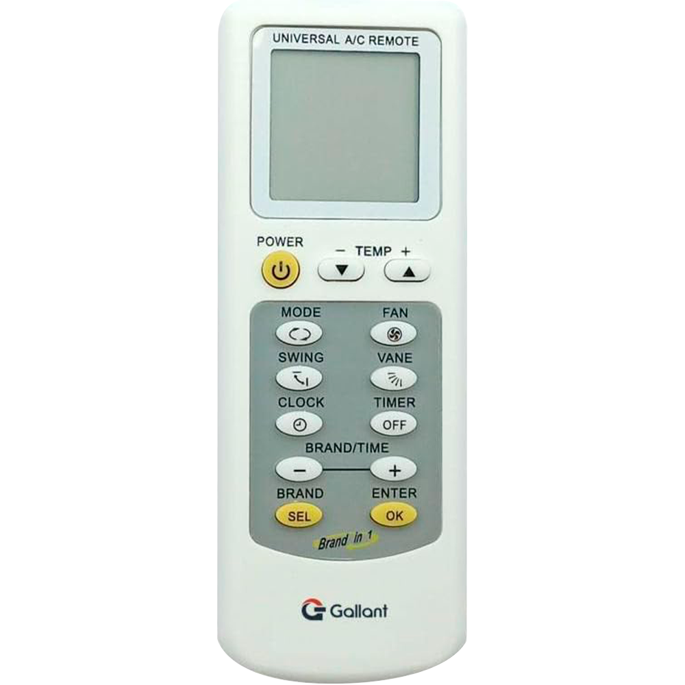CONTROLE REMOTO UNIVERSAL GALLANT BRANCO MULTIFUNÇÕES AR CONDICIONADO